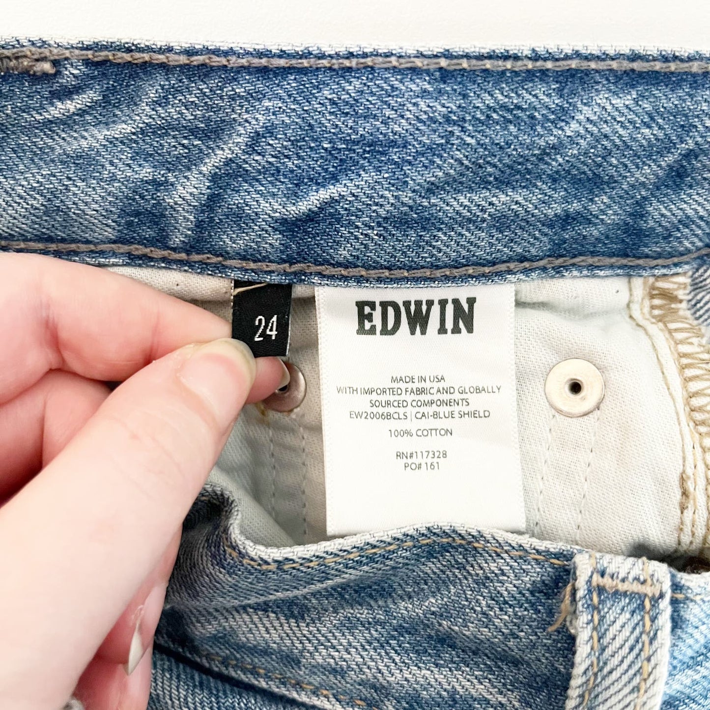 Edwin Cai Straight Leg Button Fly Jeans Blue 24 / 00