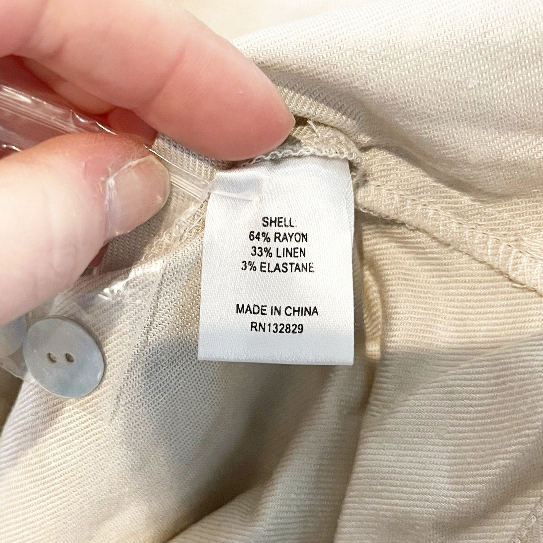 L'Academie Anette Long Sleeve Wrap Poplin Mini Dress Khaki Tan