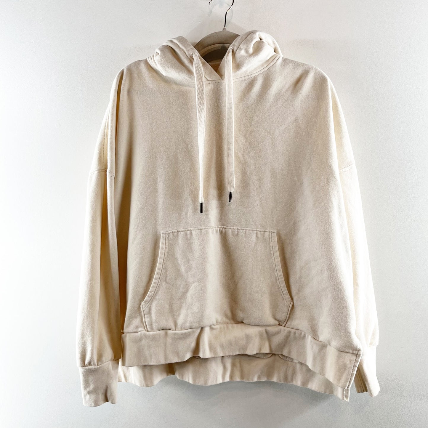 American Eagle Huggable Oversized Pullover Fleece Sweatshirt Hoodie Cream Tan
