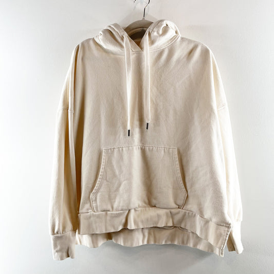 American Eagle Huggable Oversized Pullover Fleece Sweatshirt Hoodie Cream Tan