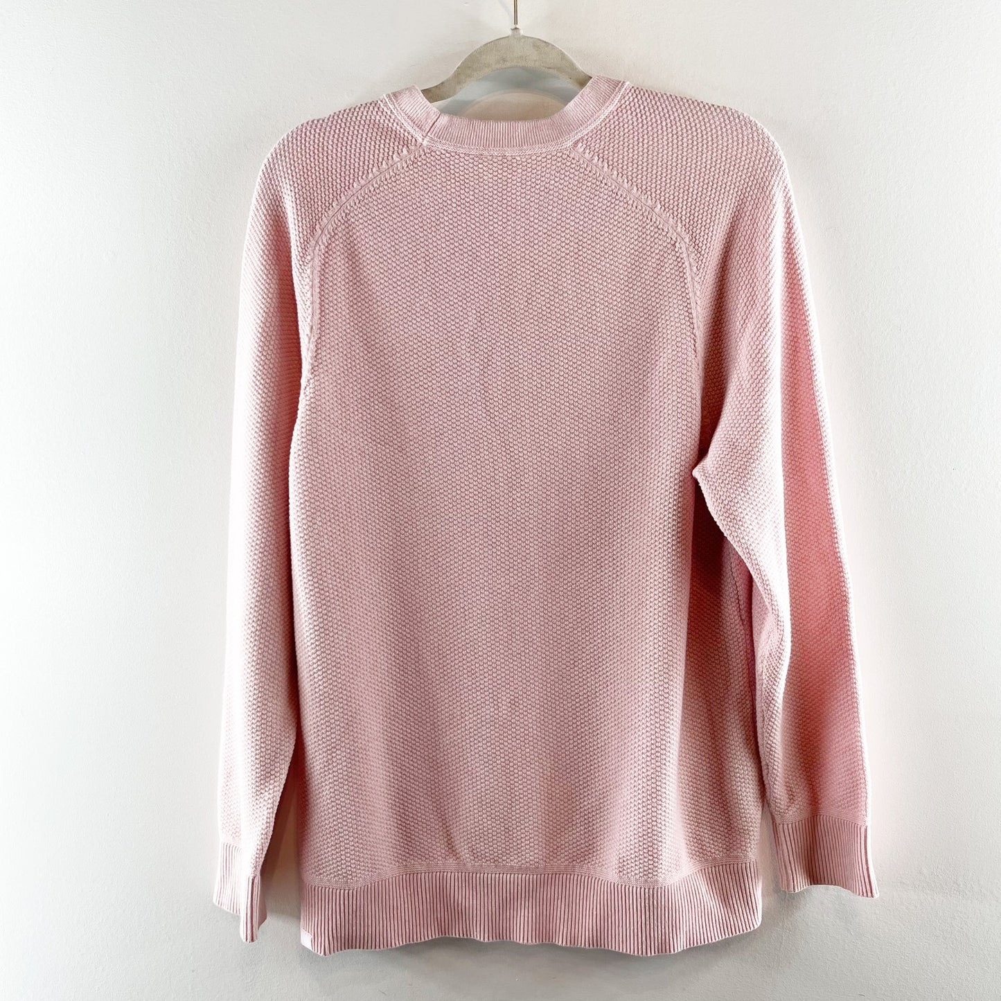 Lululemon Cotton Long Sleeve Crewneck Waffle Knit Sweater Pink Medium