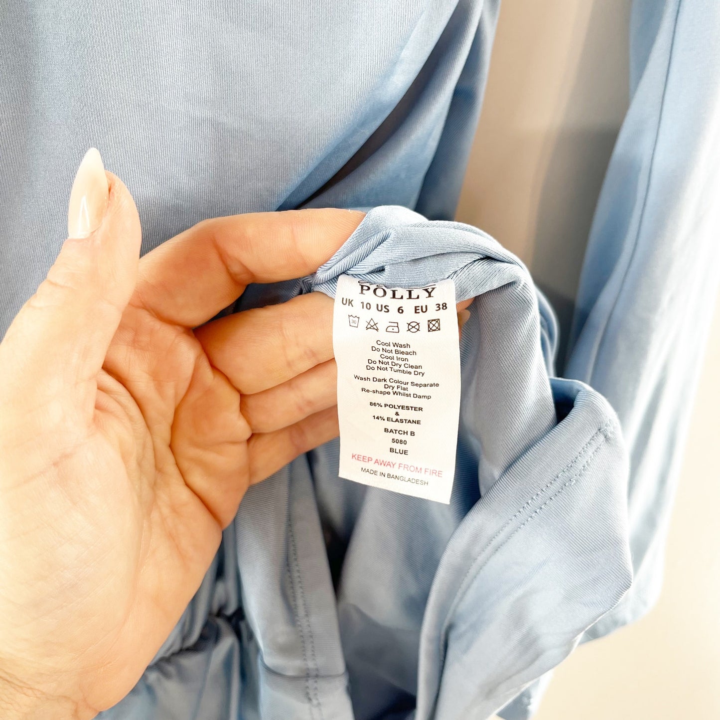 Oh Polly Short and Sweet Halter Cutout Long Bell Sleeve Mini Dress Blue 6