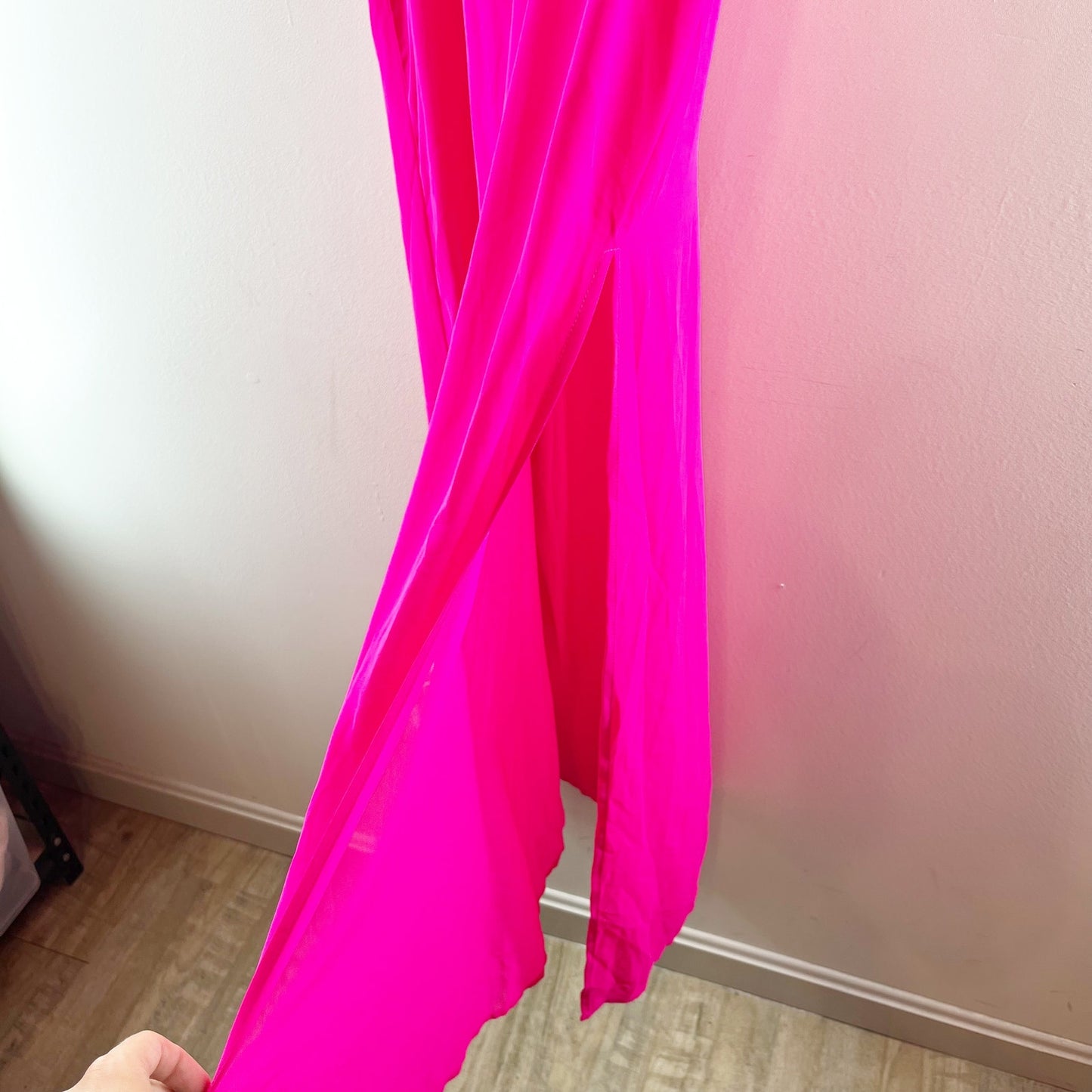 Seaside Retreat Coral Red Magenta Maxi Swim Cover-Up Dress XS