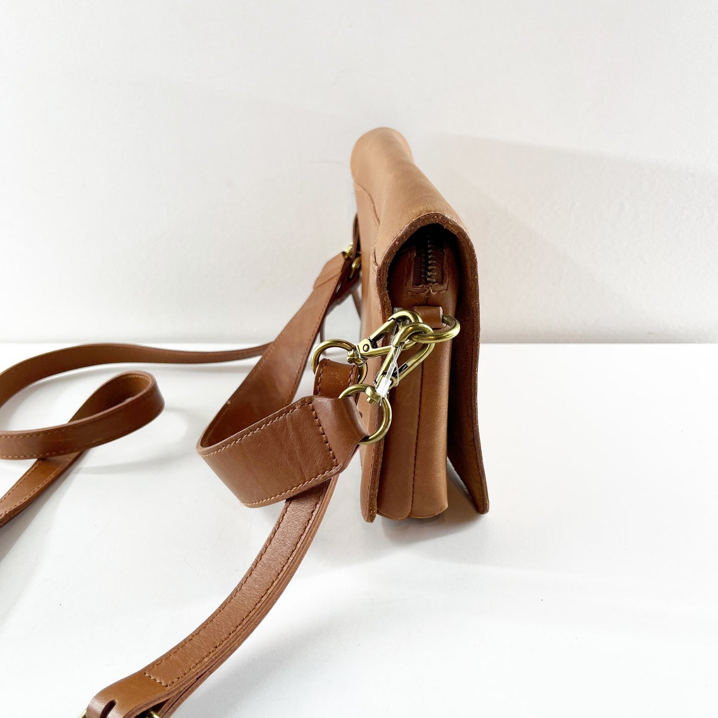Madewell The Convertible Flap Leather Crossbody Bag Brown