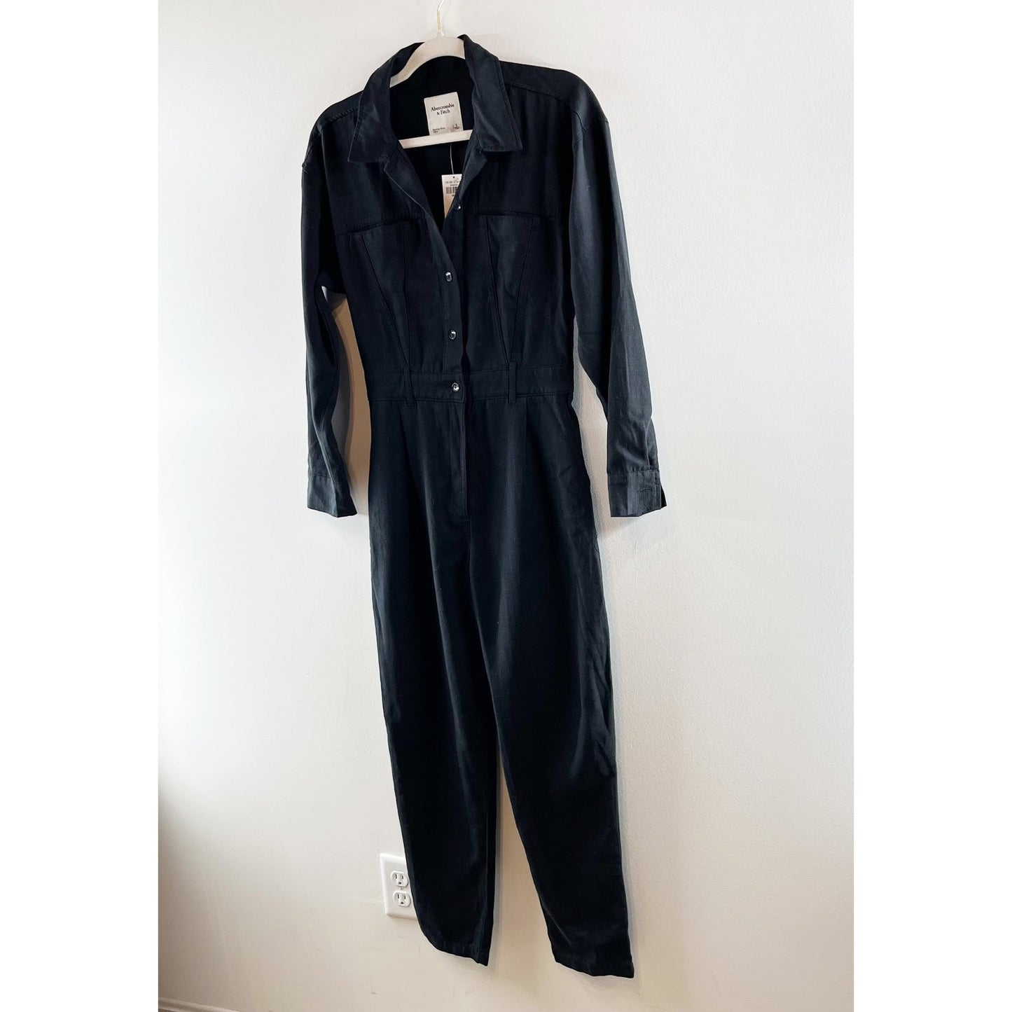 Abercrombie & Fitch Long Sleeve Utility Jumpsuit Black Small