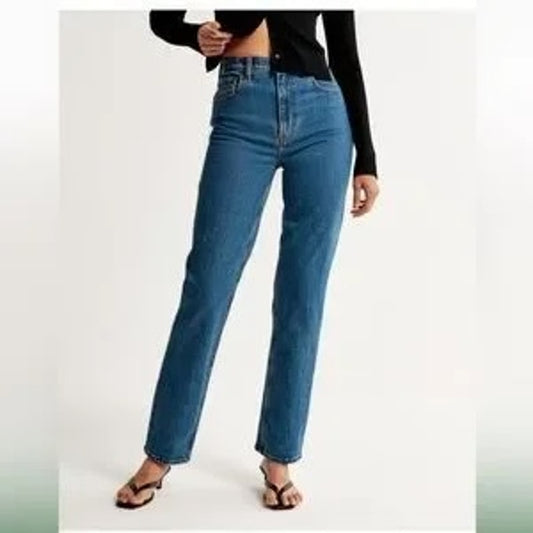 Abercrombie & Fitch The '90s Straight Leg Ultra High Rise Jeans Blue 8 / 29