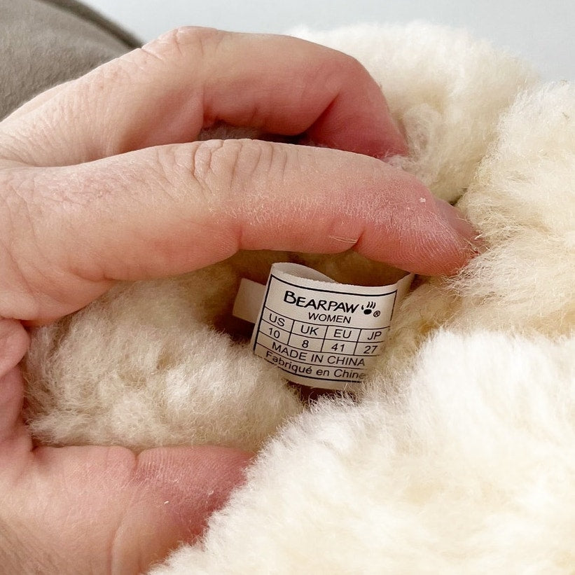 Bearpaw Retro Elle Platform Shearling Lined Mid Calf Boots Beige Tan 10