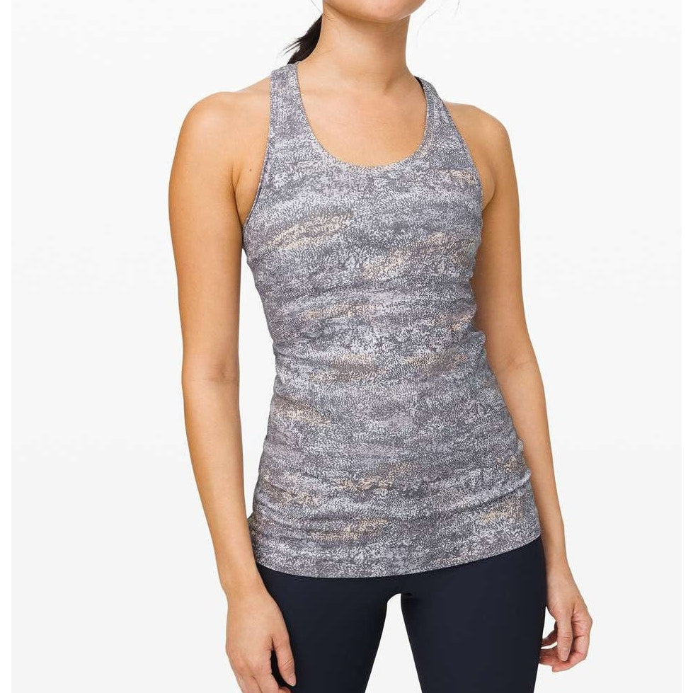 Lululemon Cool Racerback II Nulu Frozen Vista Alpine White Multi Small
