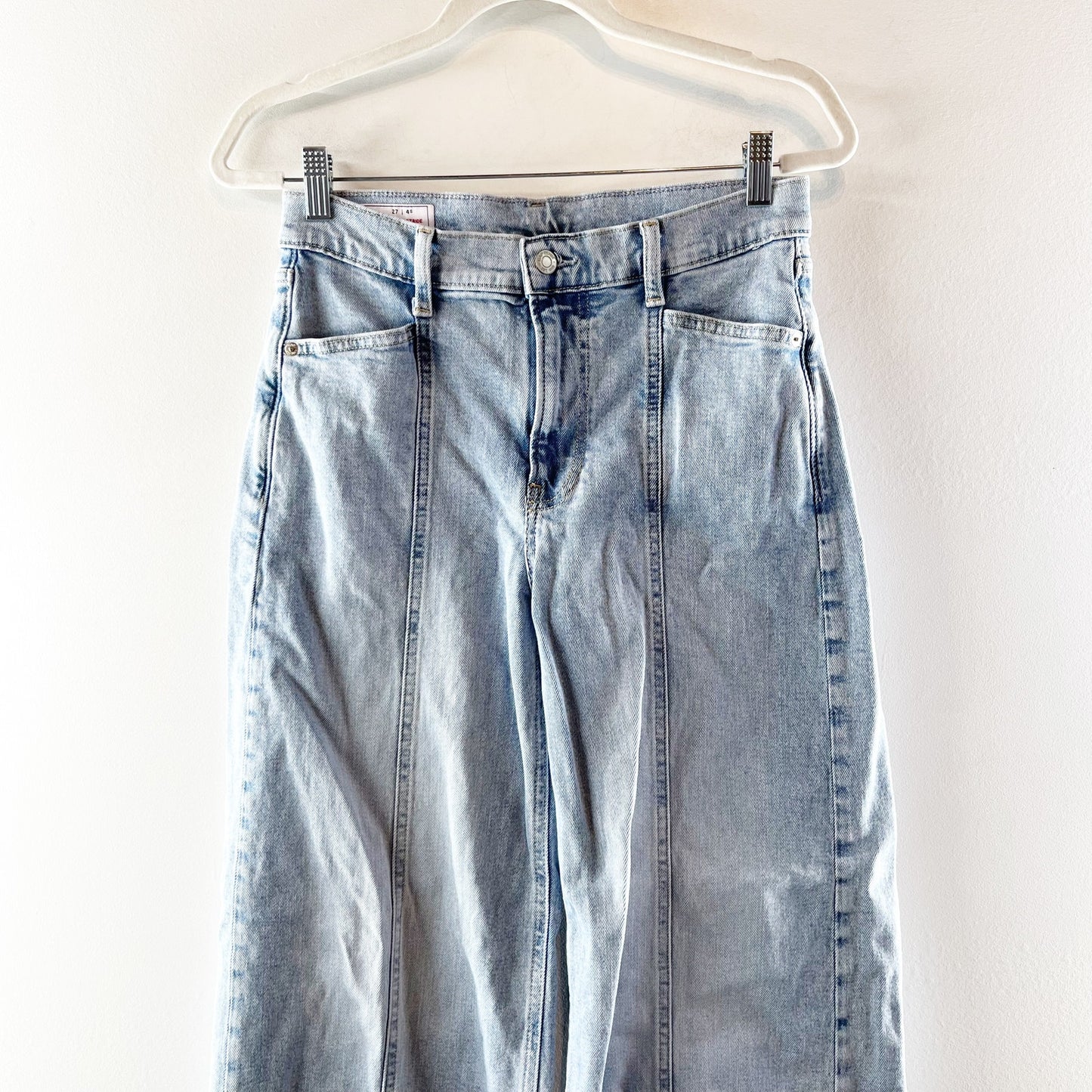 Gap Stride High Rise Light Wash Denim Wide Leg Jeans Light Indigo Blue 27 / 4 P