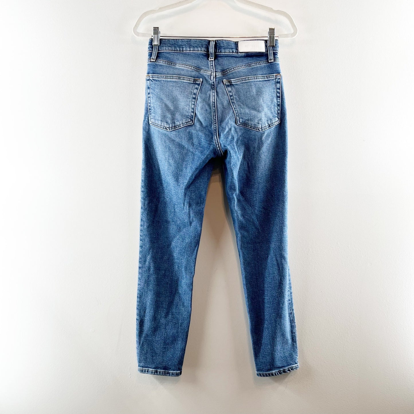 Re/Done 90s High Waisted Slim Fit Button Fly Ankle Cropped Jeans Blue 27 / 4