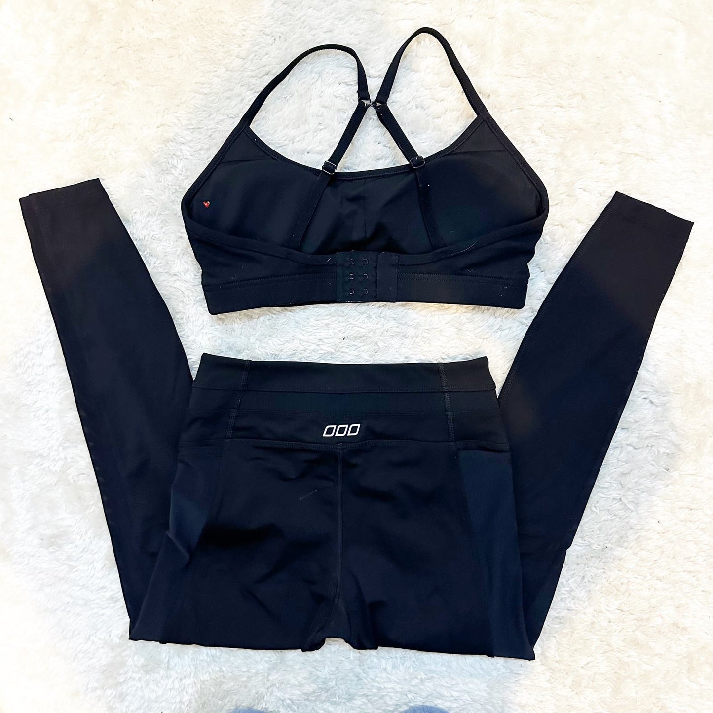 Lorna Jane Active Sports Bra Leggings Matching 2 Piece Set Black XS / S