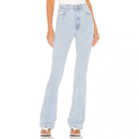 J. Crew High Rise Runway Bootcut Raw Hem Jeans in Gigi Raze Blue 25