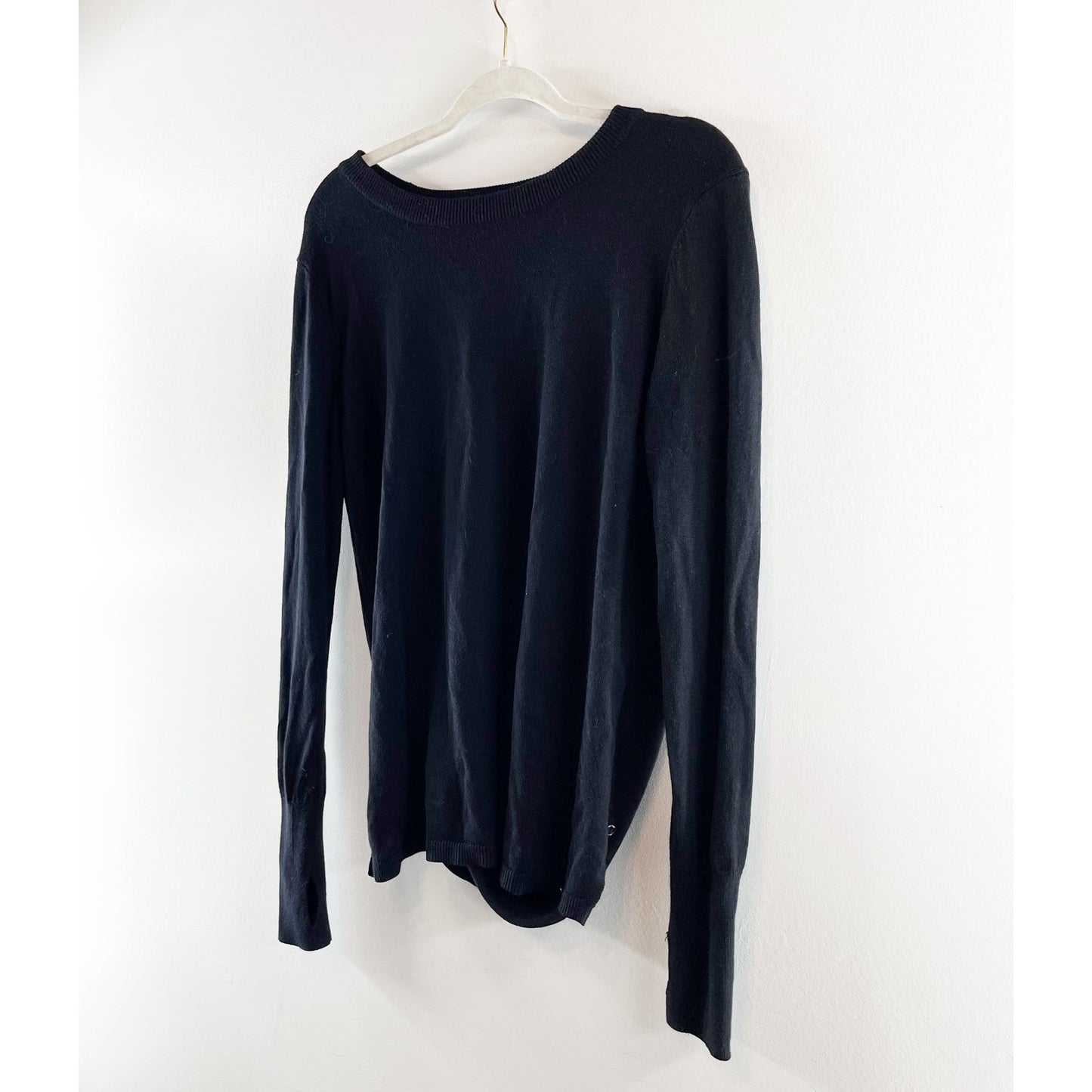 Lululemon Bring It Backbend Open Back Long Sleeve Pullover Sweater Black 8