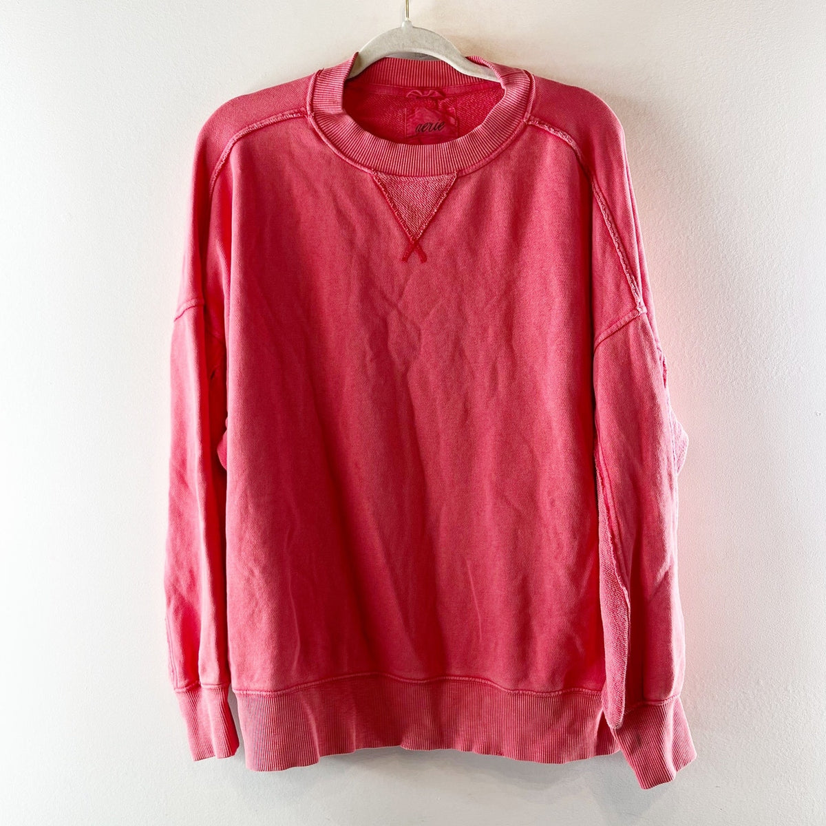 Aerie Oversized Big Chill Red Crewneck Sweatshirt Pullover Small