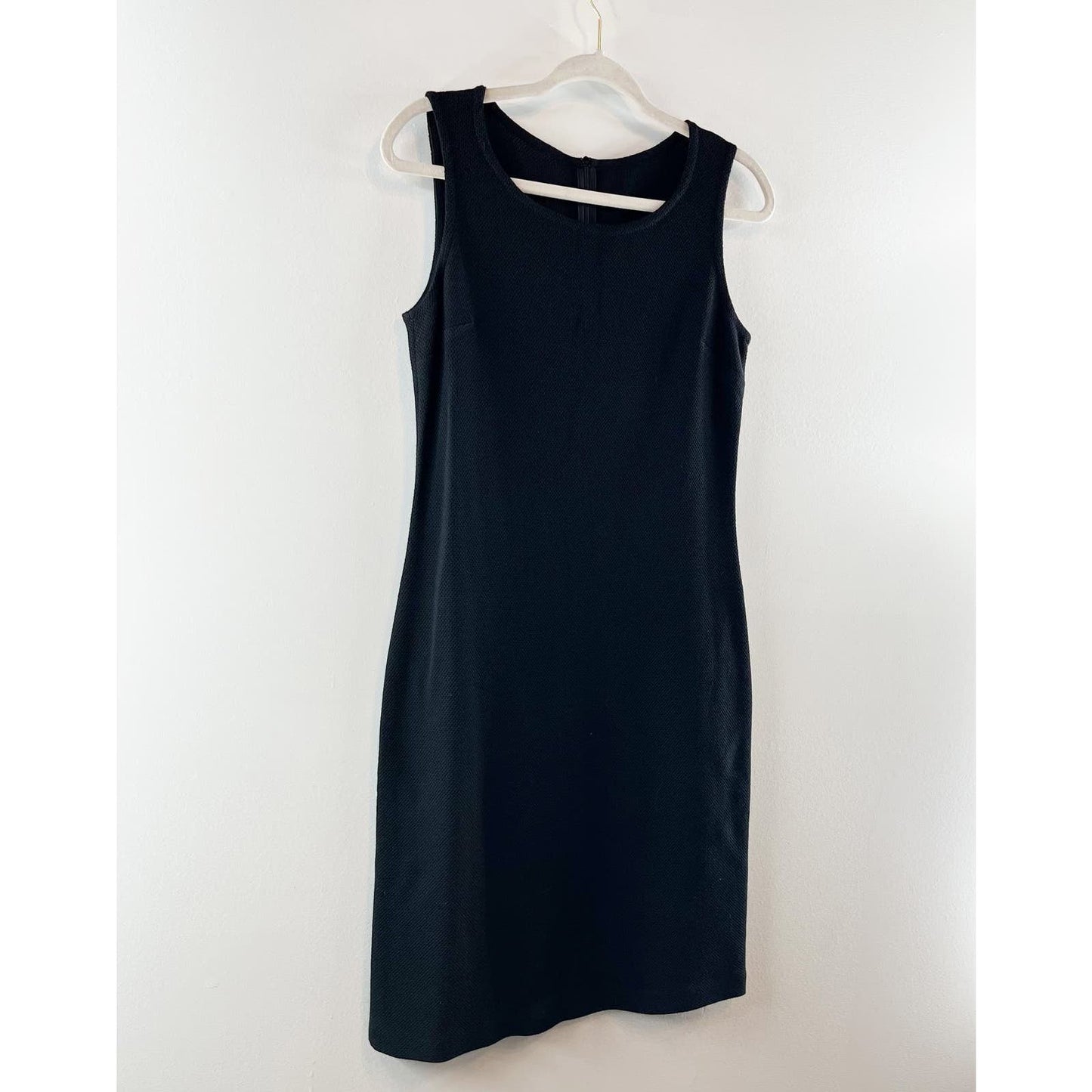 St. John Caviar Wool Blend Sleeveless Sheath Mini Dress Black 6