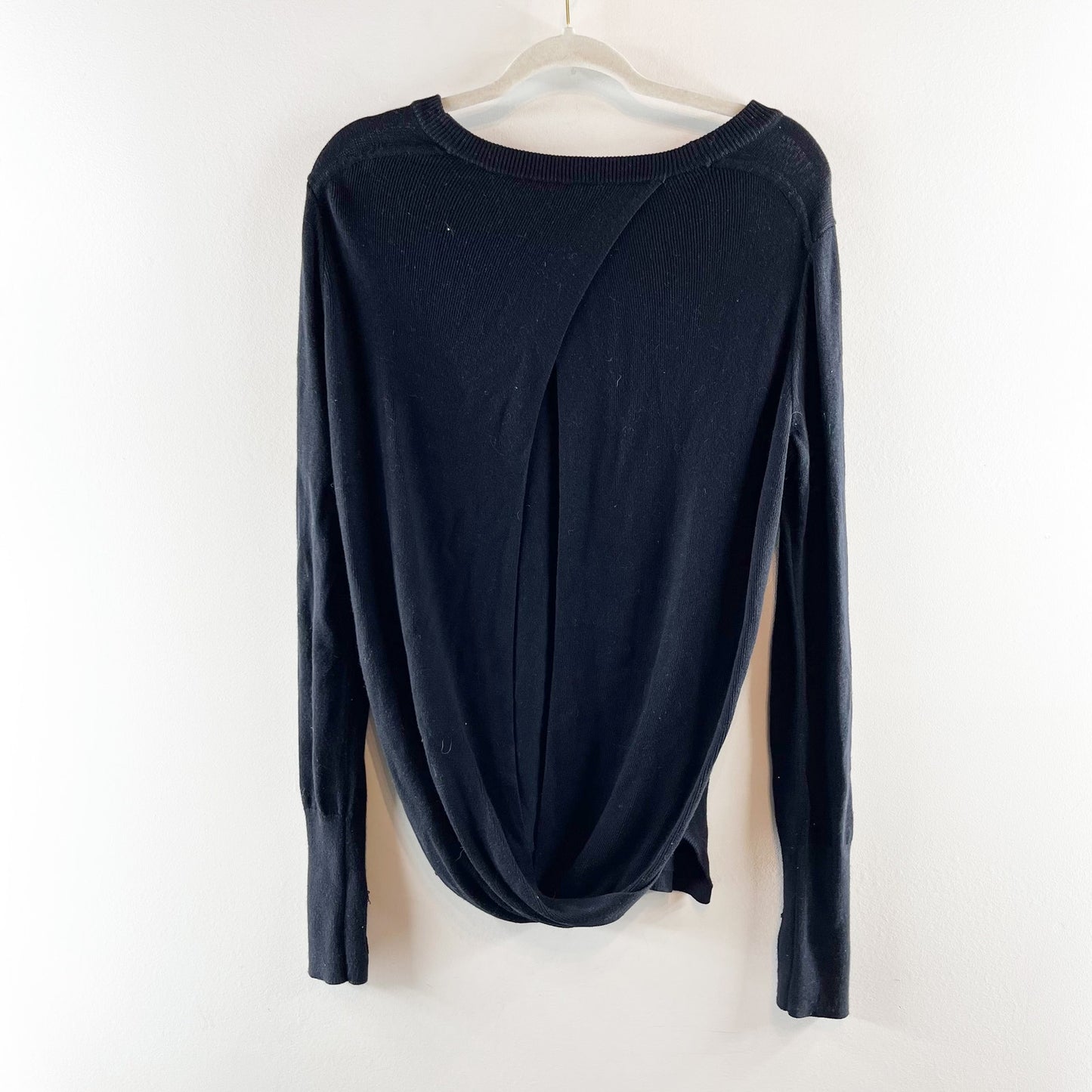 Lululemon Bring It Backbend Open Back Long Sleeve Pullover Sweater Black 8