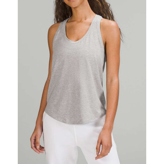 Lululemon Love Pima Cotton Racerback Tank Top Heathered Core Light Grey 6
