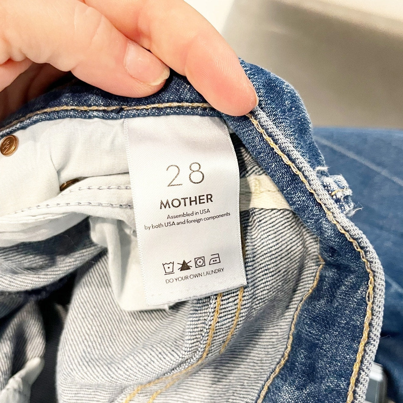Mother The Insider Crop Step Fray Hem Mid Rise Jeans Blue Bad Reputation 28