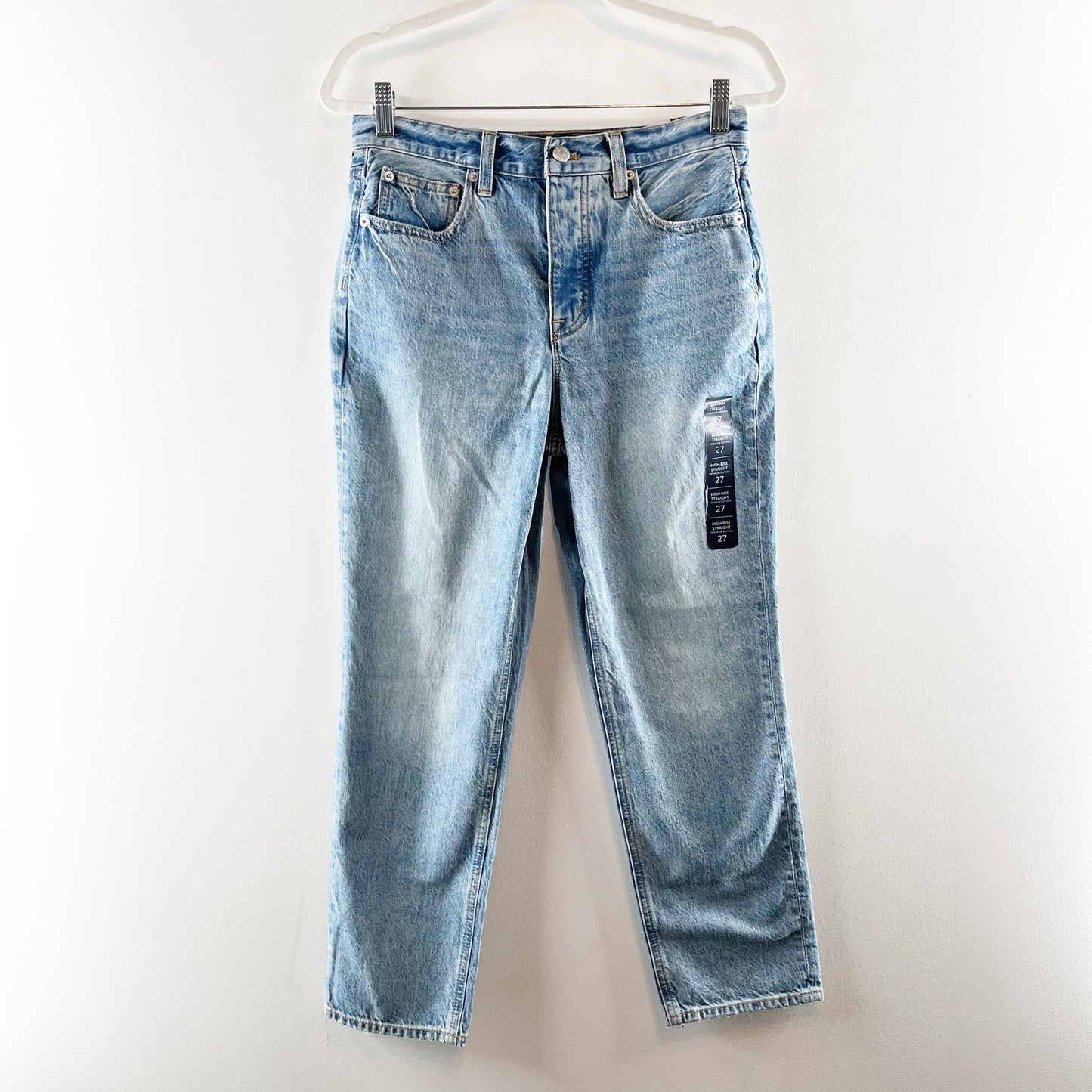 J. Crew Premium Edition High-Rise Cropped Denim Straight Jeans Blue 27