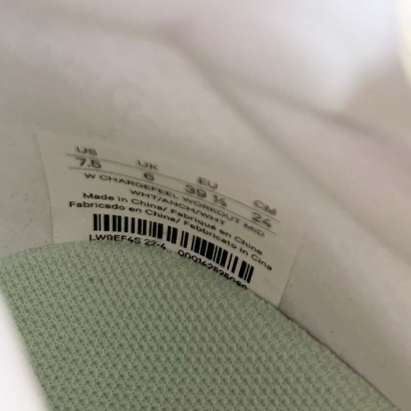 Lululemon Chargefeel Mid White High Top Workout Shoes 7.5