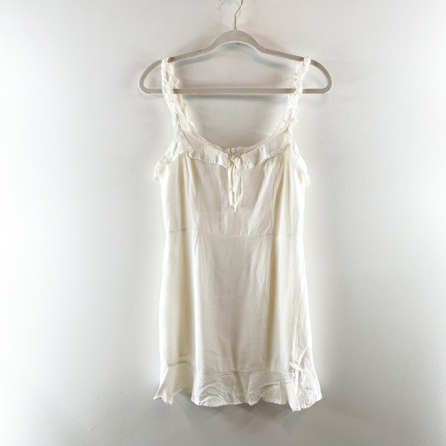 Lulus Made With Love Sleeveless Ruffle Sleeve A-Line Mini Dress White Medium
