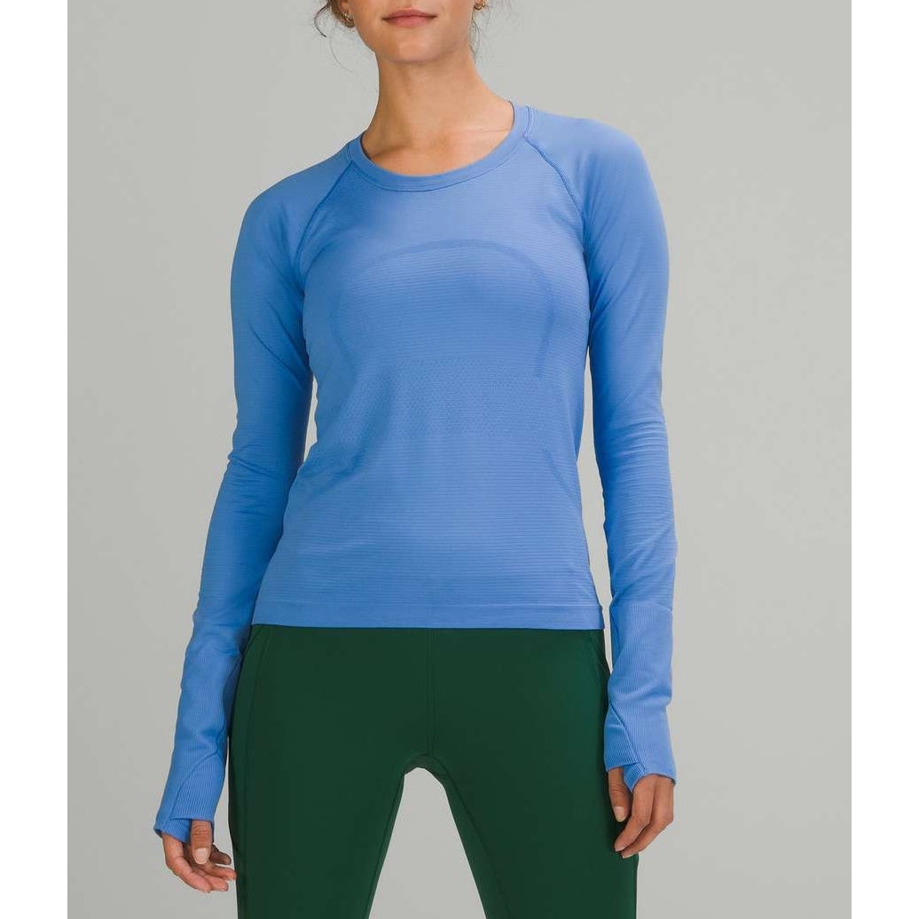 Lululemon Swiftly Tech Long Sleeve Tee Shirt 2.0 Race Length Blue Nile 6