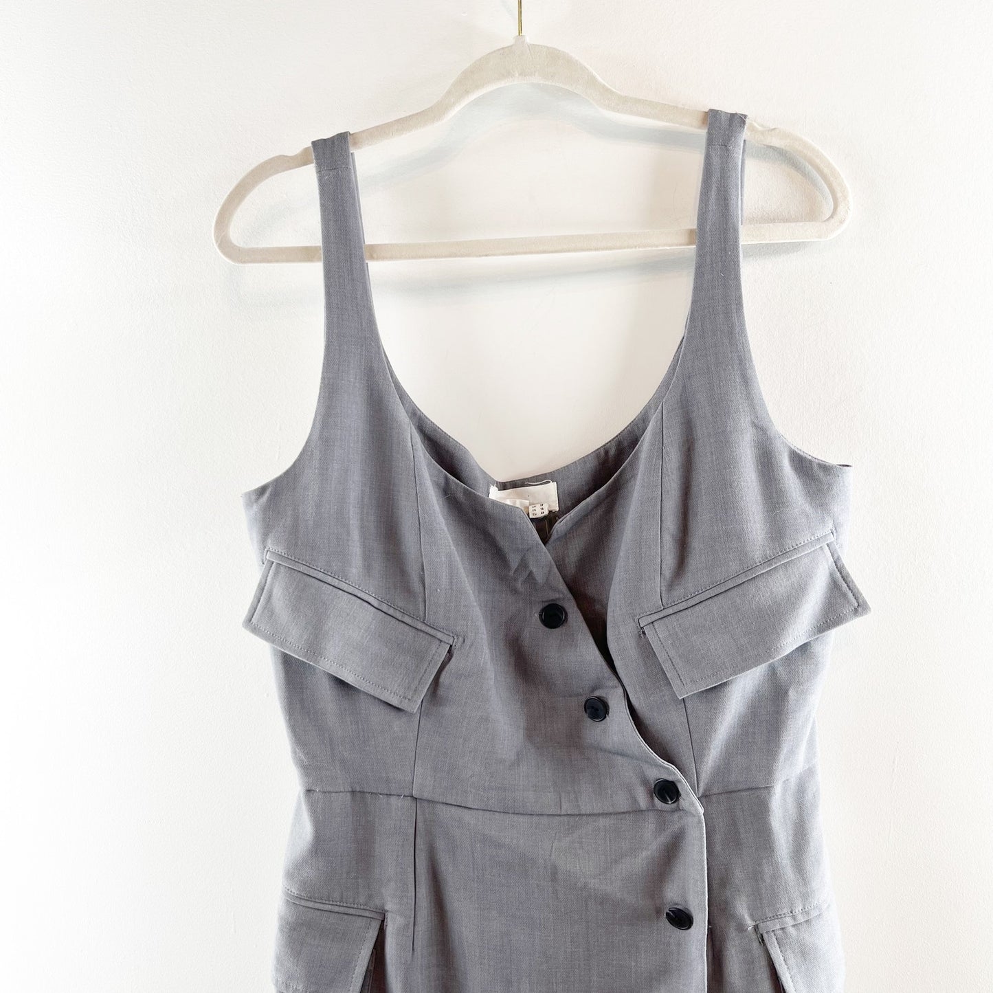 Anthropologie Re-Worked Blazer Mini Romper Dress Gray 14