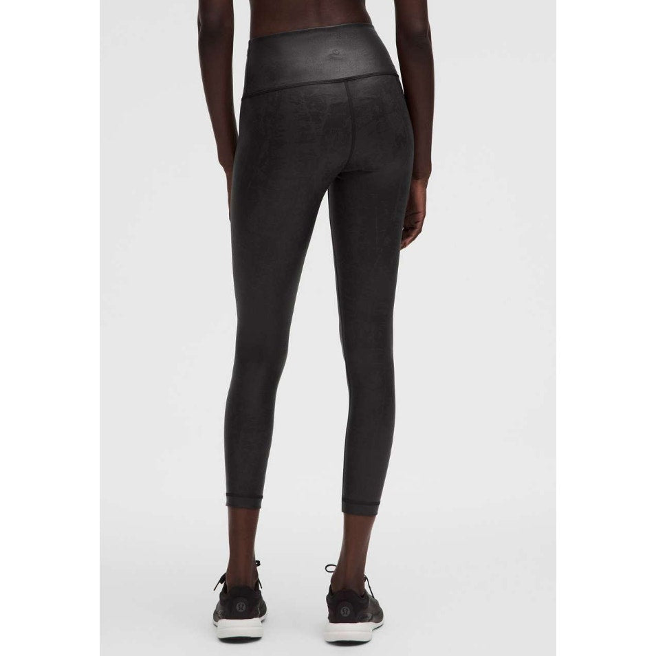 Lululemon Wunder Train High-Rise Tight Leggings 25" Matte Foil Shine Black 2