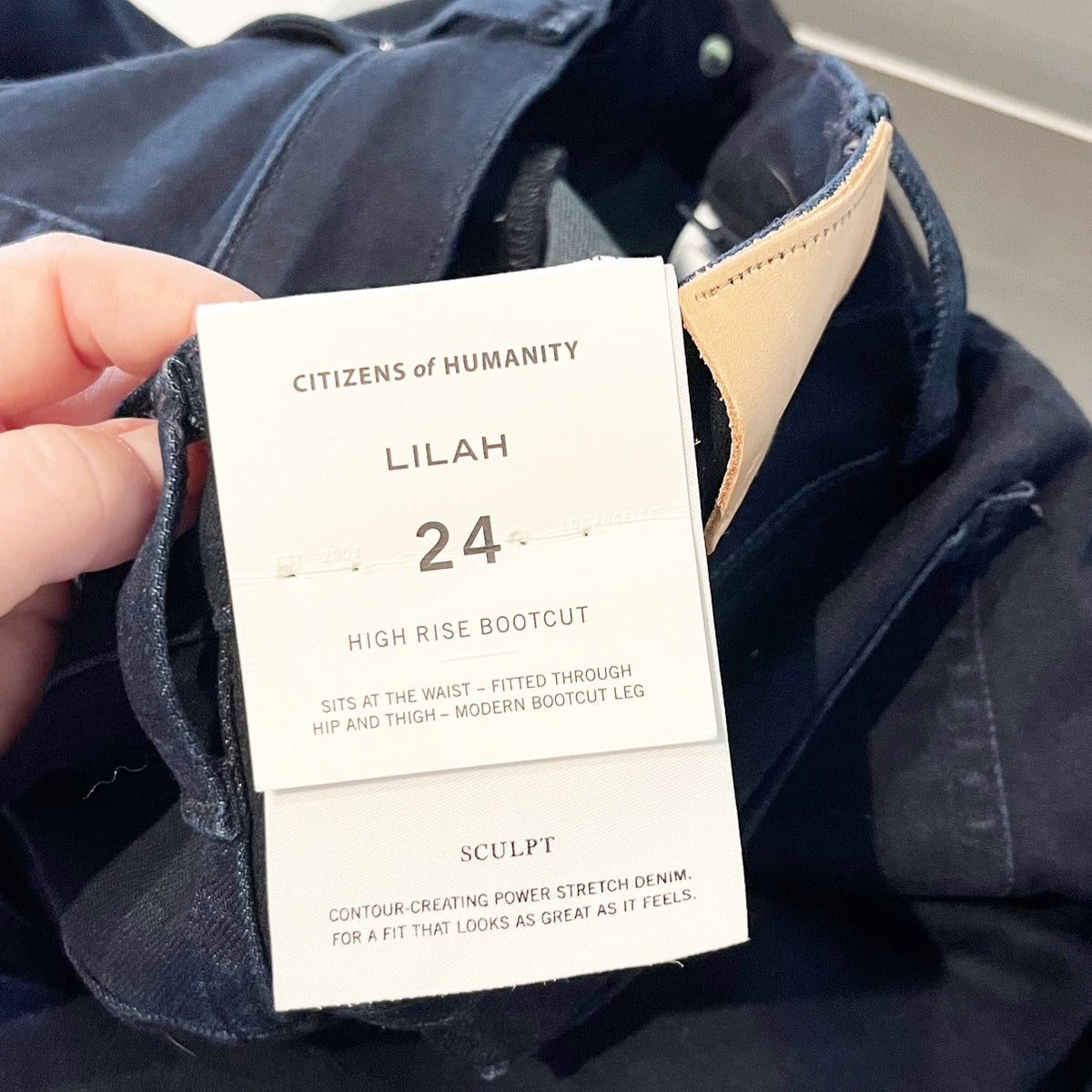 Citizens of Humanity Lilah High Rise Bootcut Jeans Dark Wash Blue 24