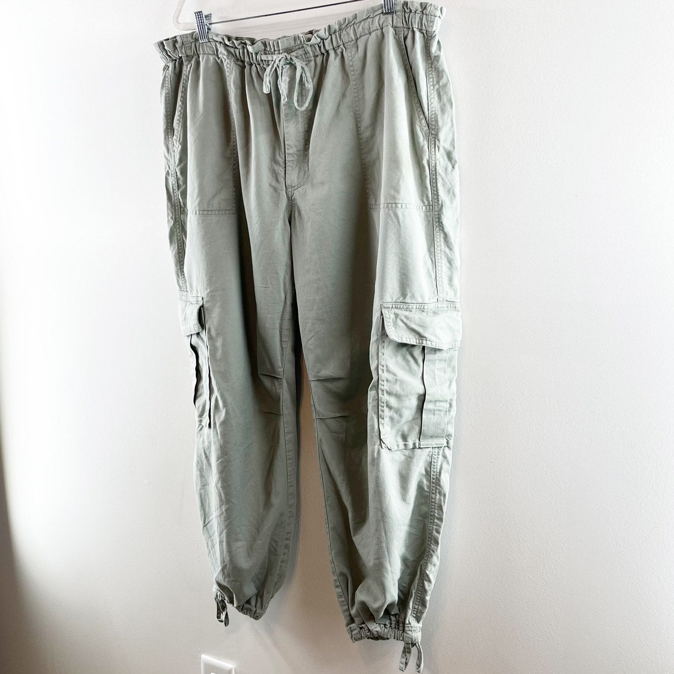 Abercrombie High Rise Baggy Cargo Utility Pants Green XL Petite