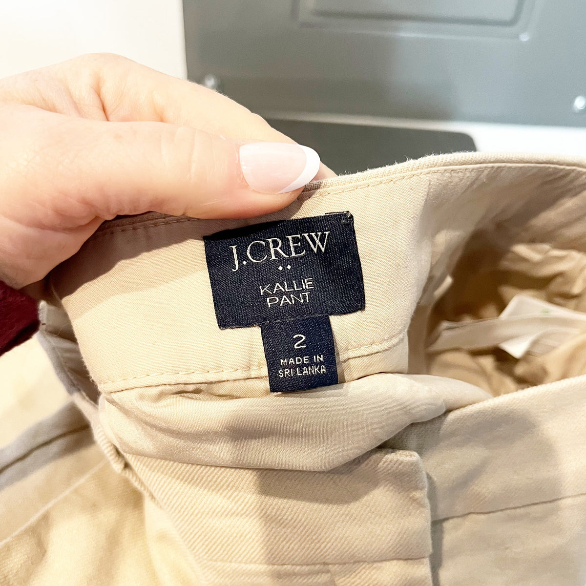 J. Crew Kallie Linen Blend Mid-Rise Straight Leg Trouser Pants Khaki Tan 2