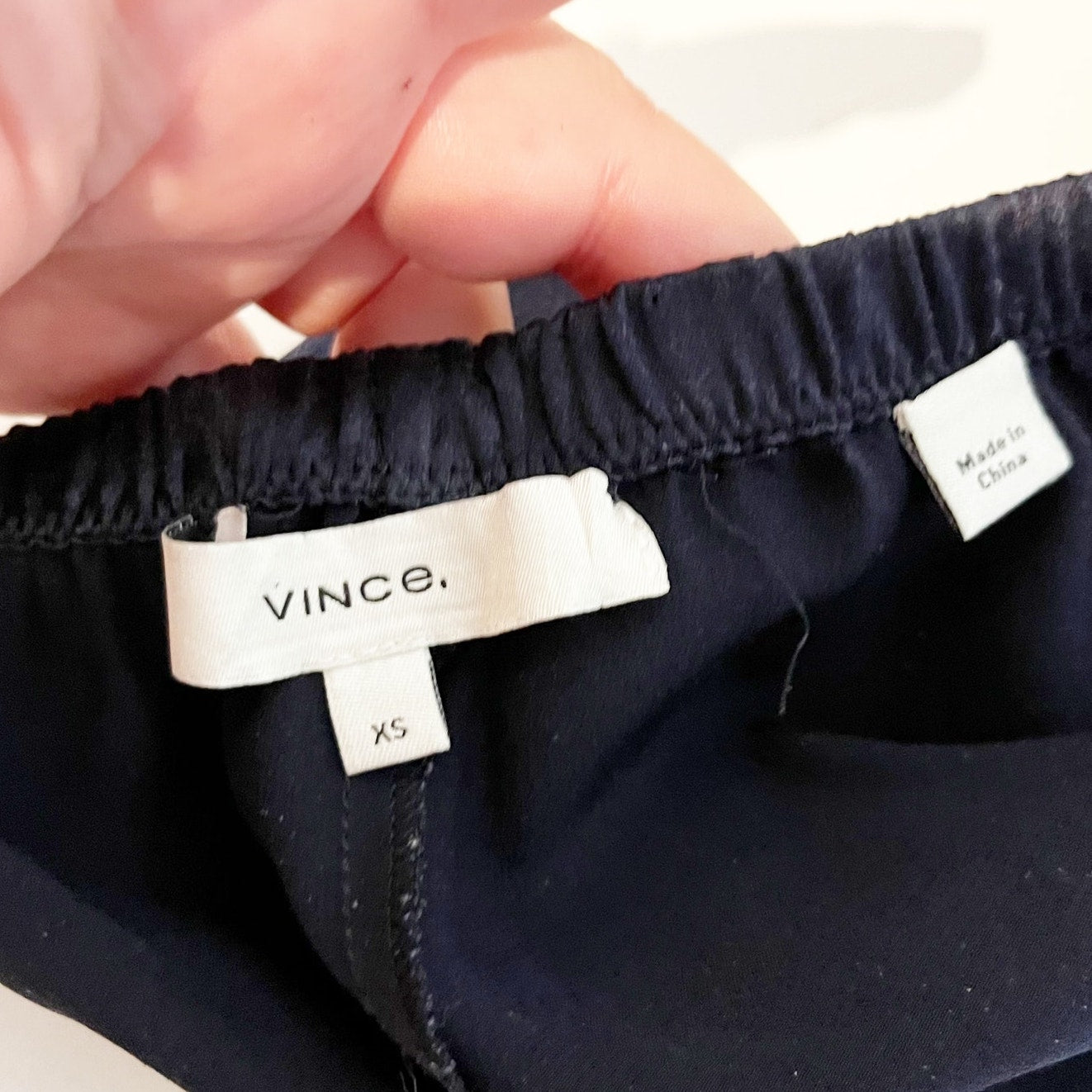 Vince Satin Pull On Elastic Silk Lined Mini Skirt Coastal Navy Blue XS