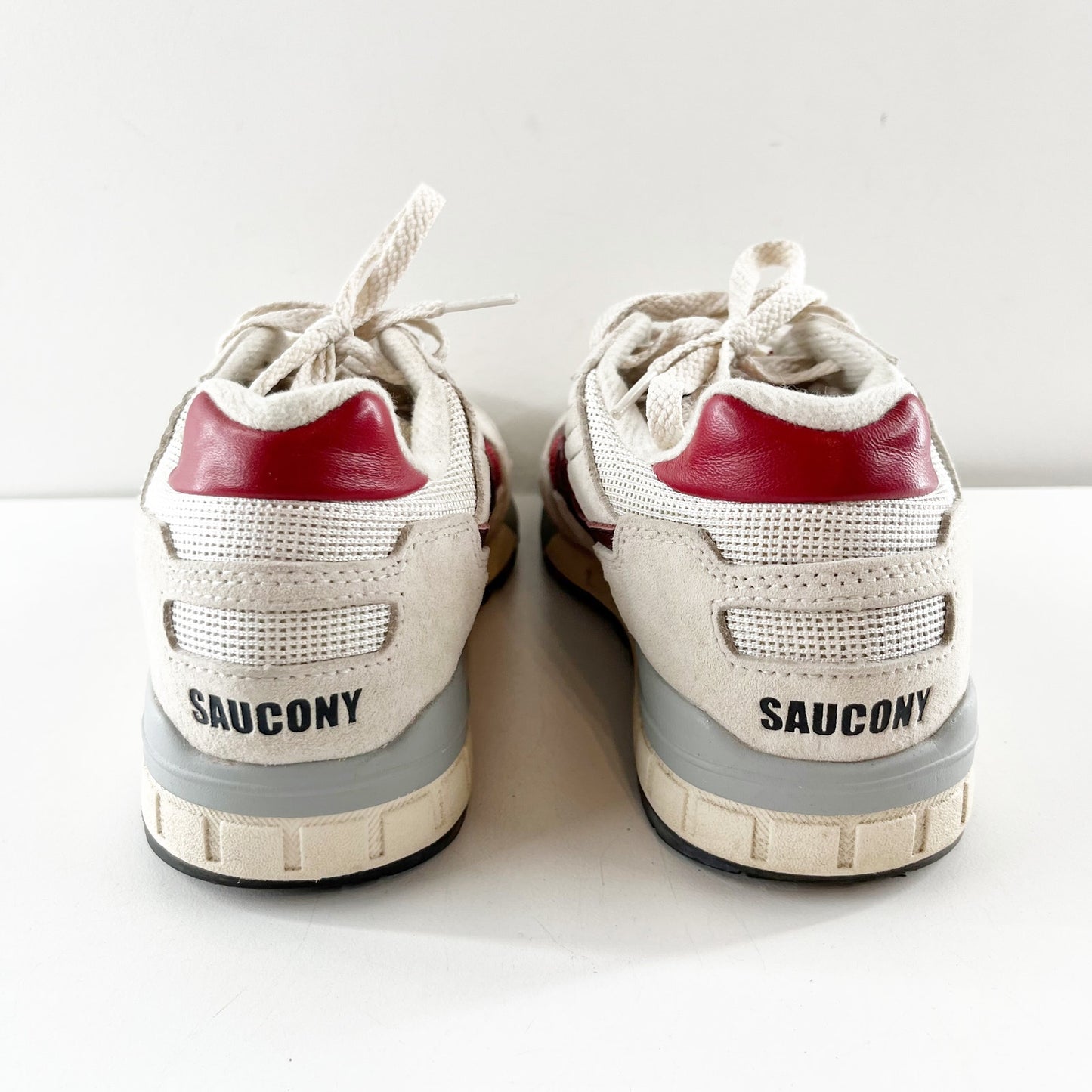 Saucony Shadow 5000 Running Shoes Sneakers White Red Maroon 8