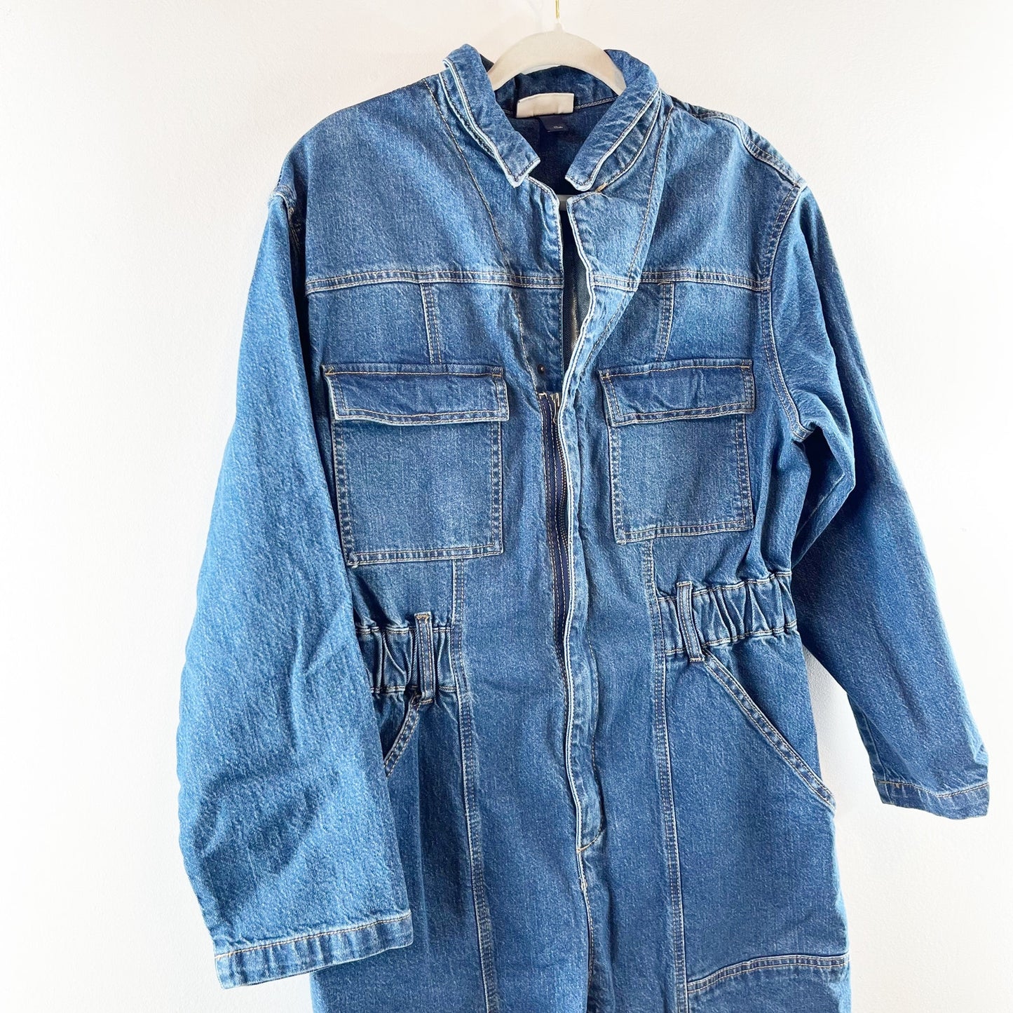 Universal Thread Denim Long Sleeve Coverall Utility Jumpsuit Blue 12