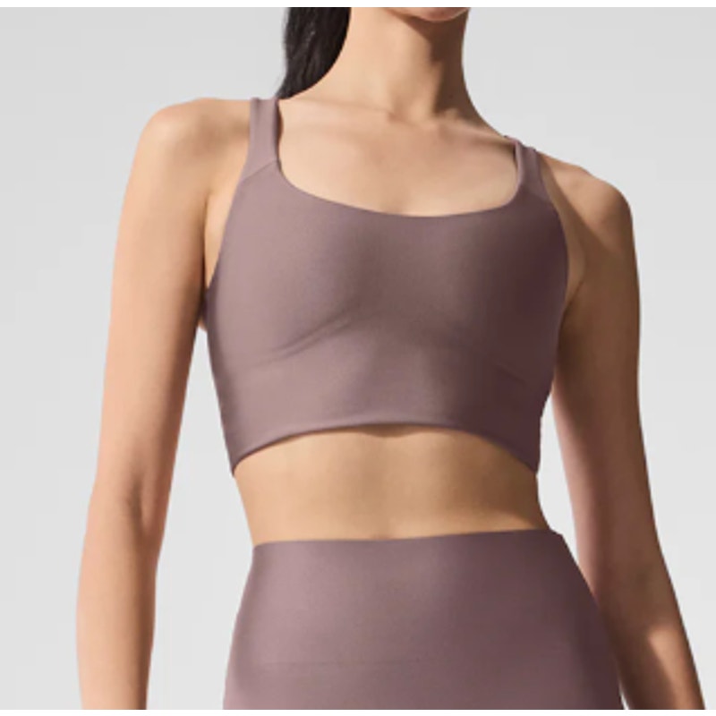 Alo Airlift Sleek Bra Tank Mushroom Purple Small