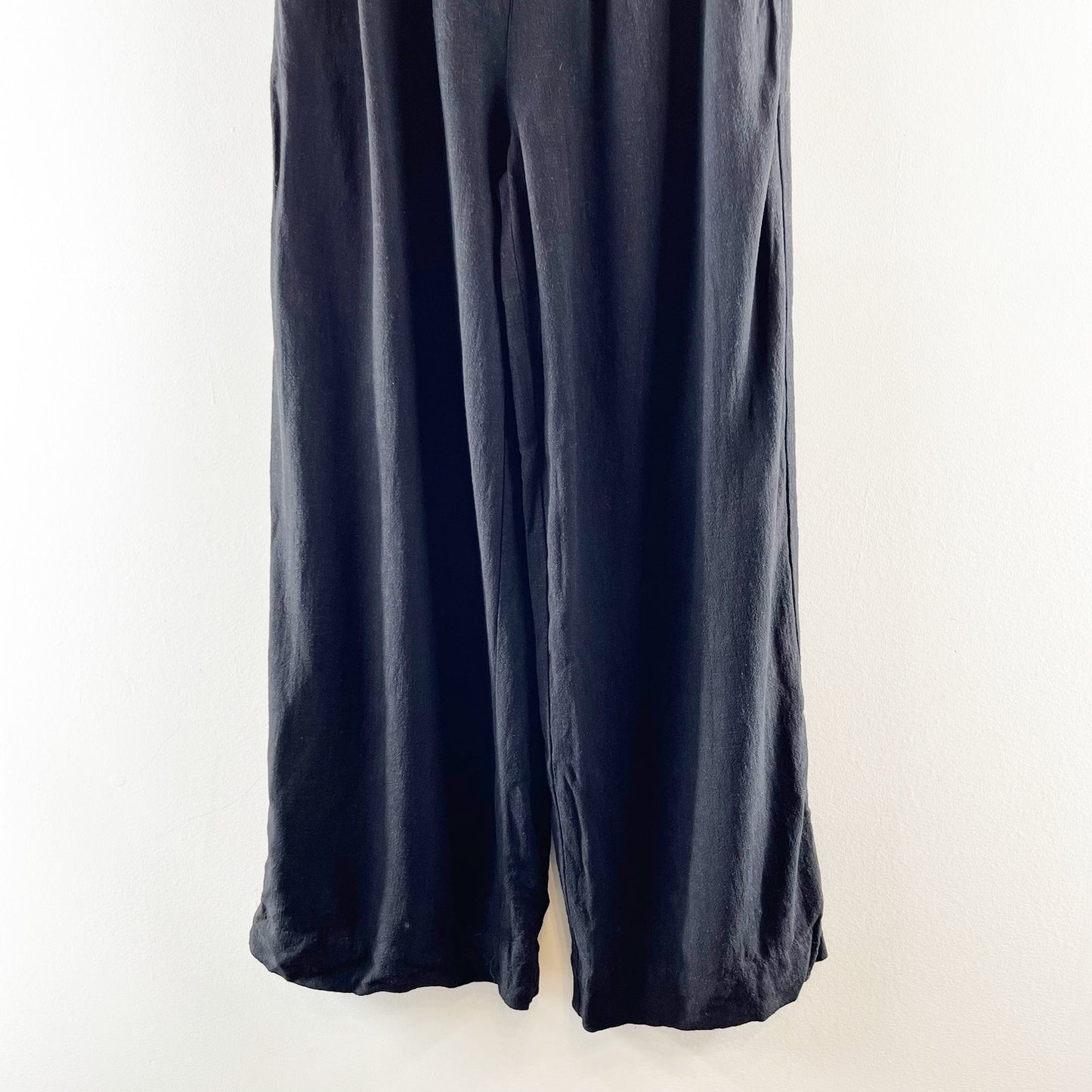 Z Supply High Rise Wide Leg Farrah Linen Blend Pants Trousers Black XS