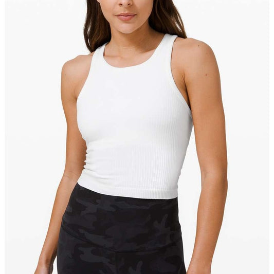 Lululemon Ebb To Street Racerback Crop Tank Top White 6