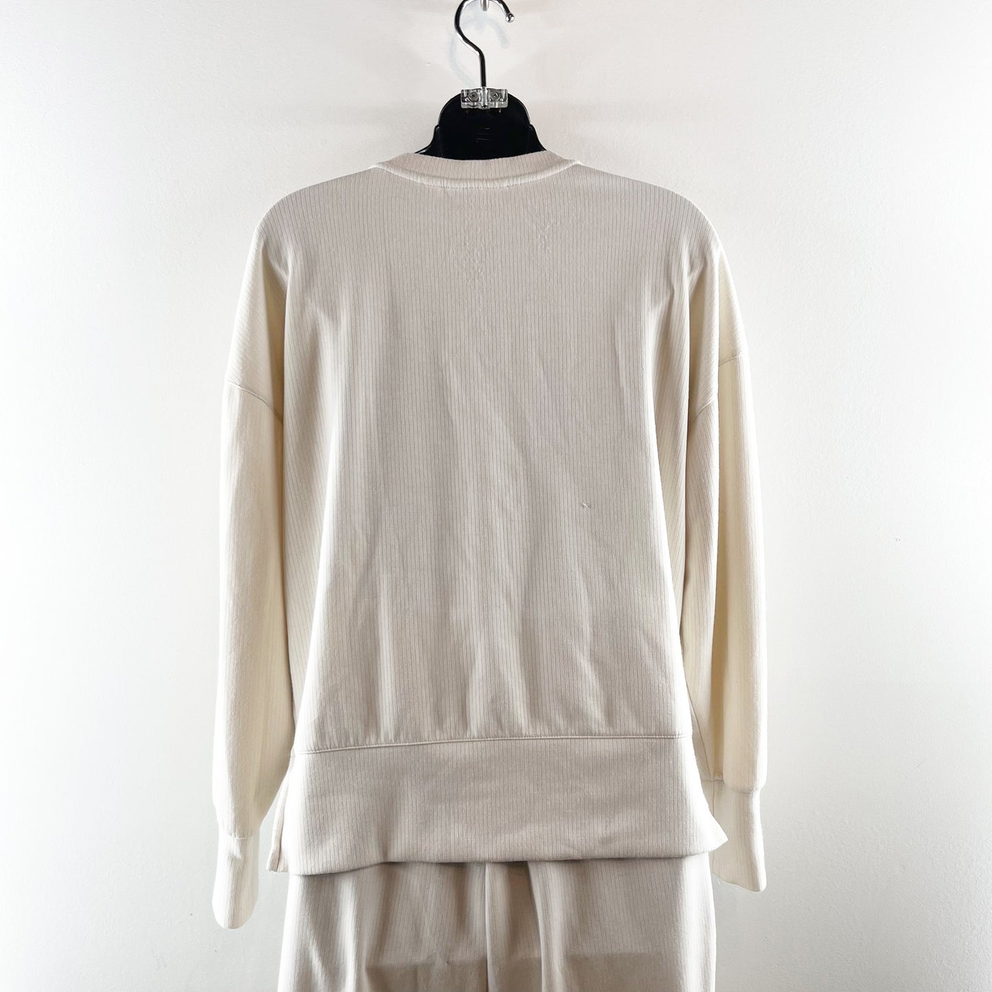 Danskin Ribbed Pullover Crewneck and Jogger Lounge Set Cream XS