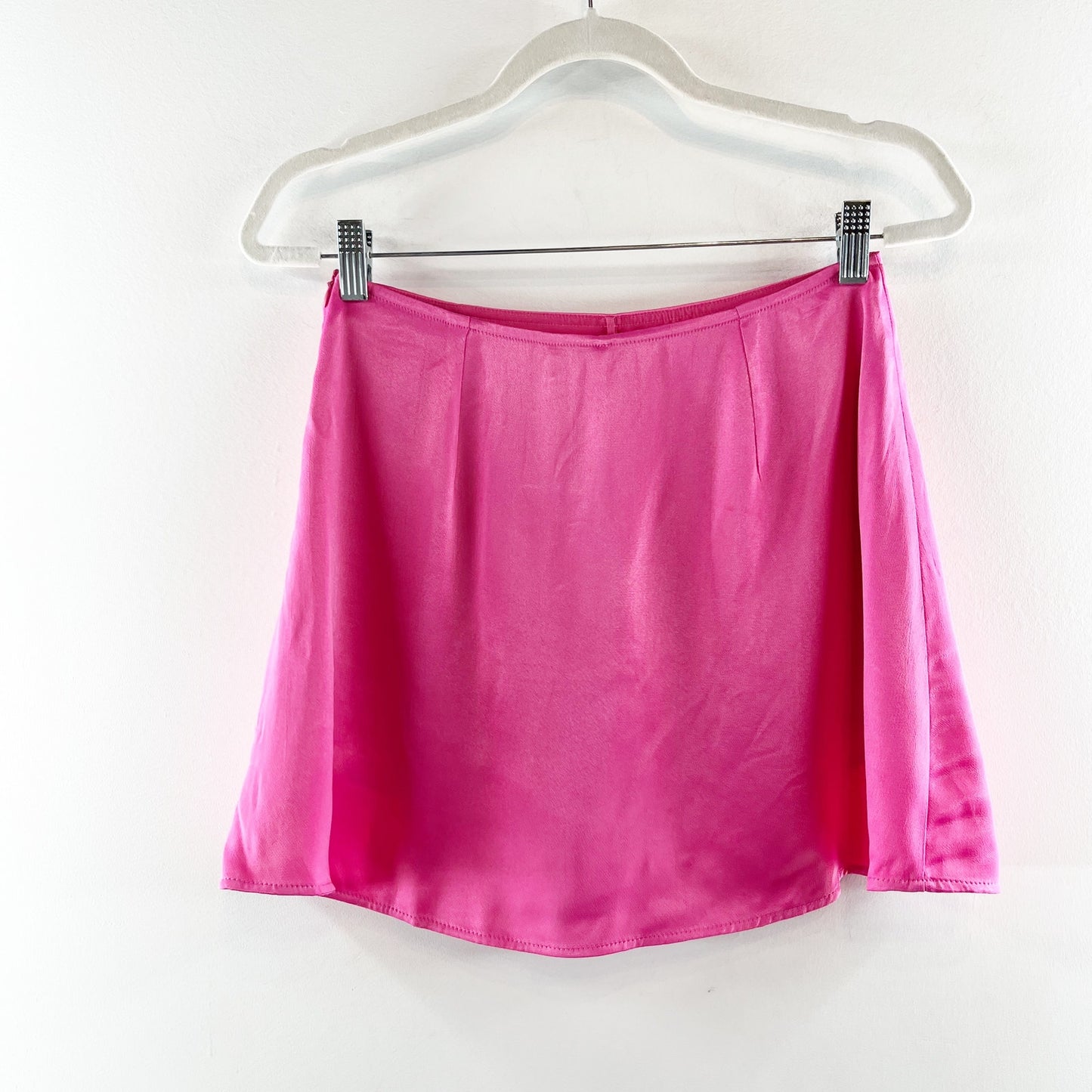 ZARA Satin Button Mini Skirt Skort Pink Small