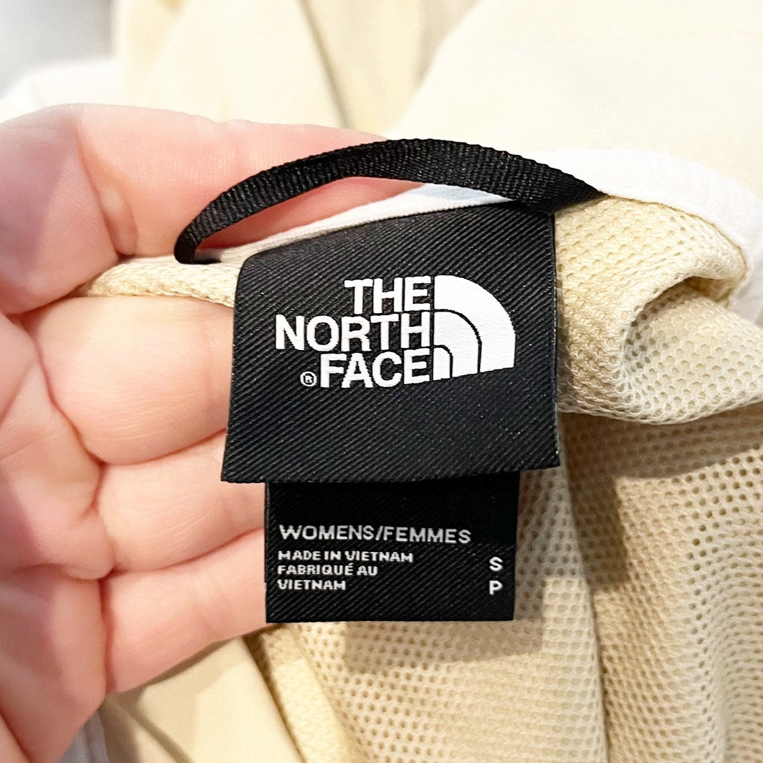 The North Face Anorak Windbreaker Pullover Jacket Tan Beige White Small
