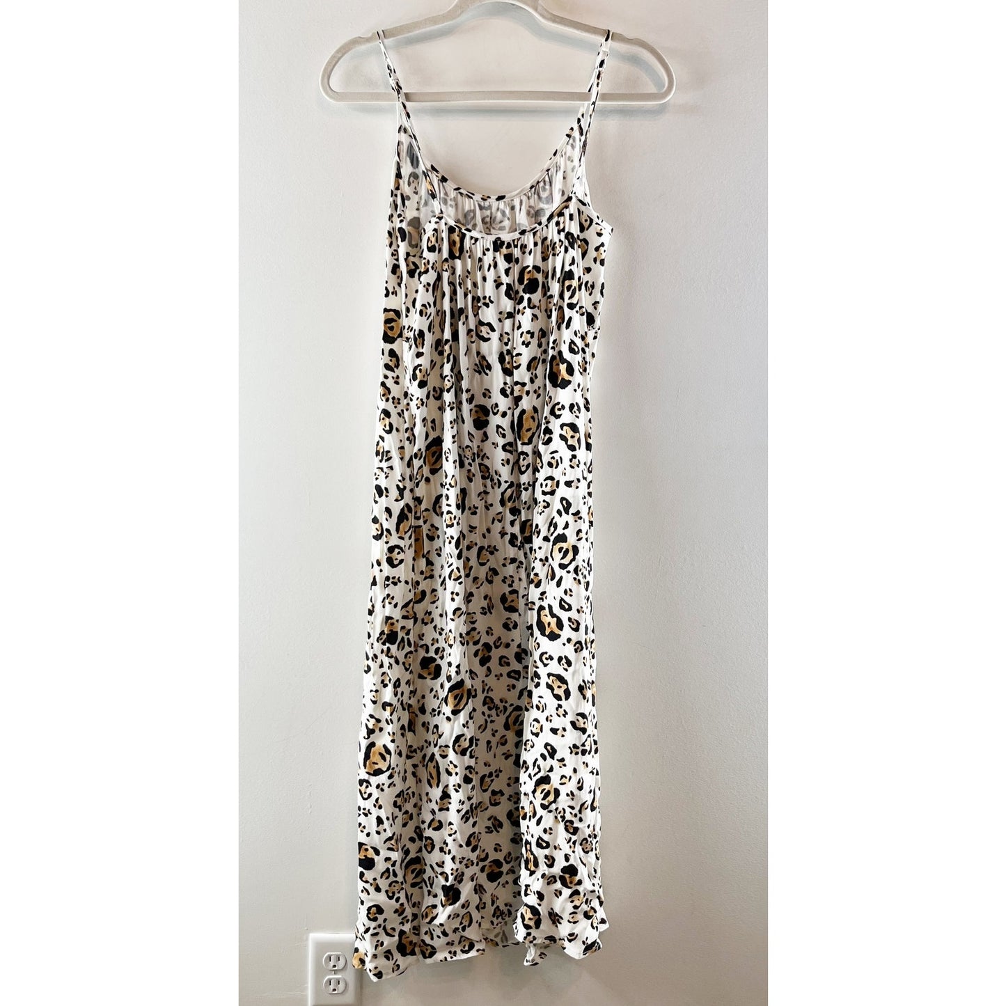Corey Lynn Calter Anthropologie Arabella Belted Leopard Midi Dress White Small