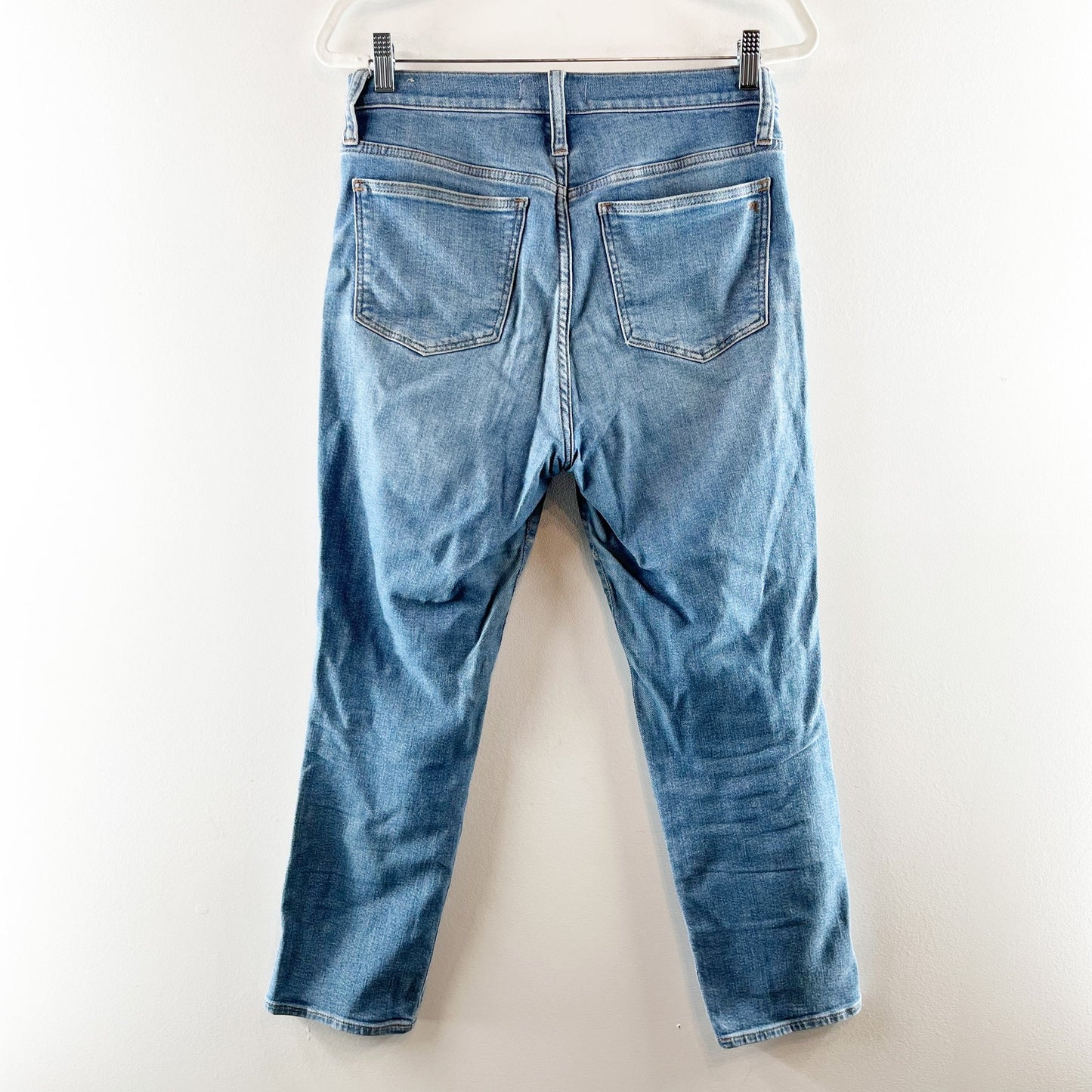 Madewell High Rise Ankle Straight Stovepipe Jeans in Euclid Wash Blue 27 / 4