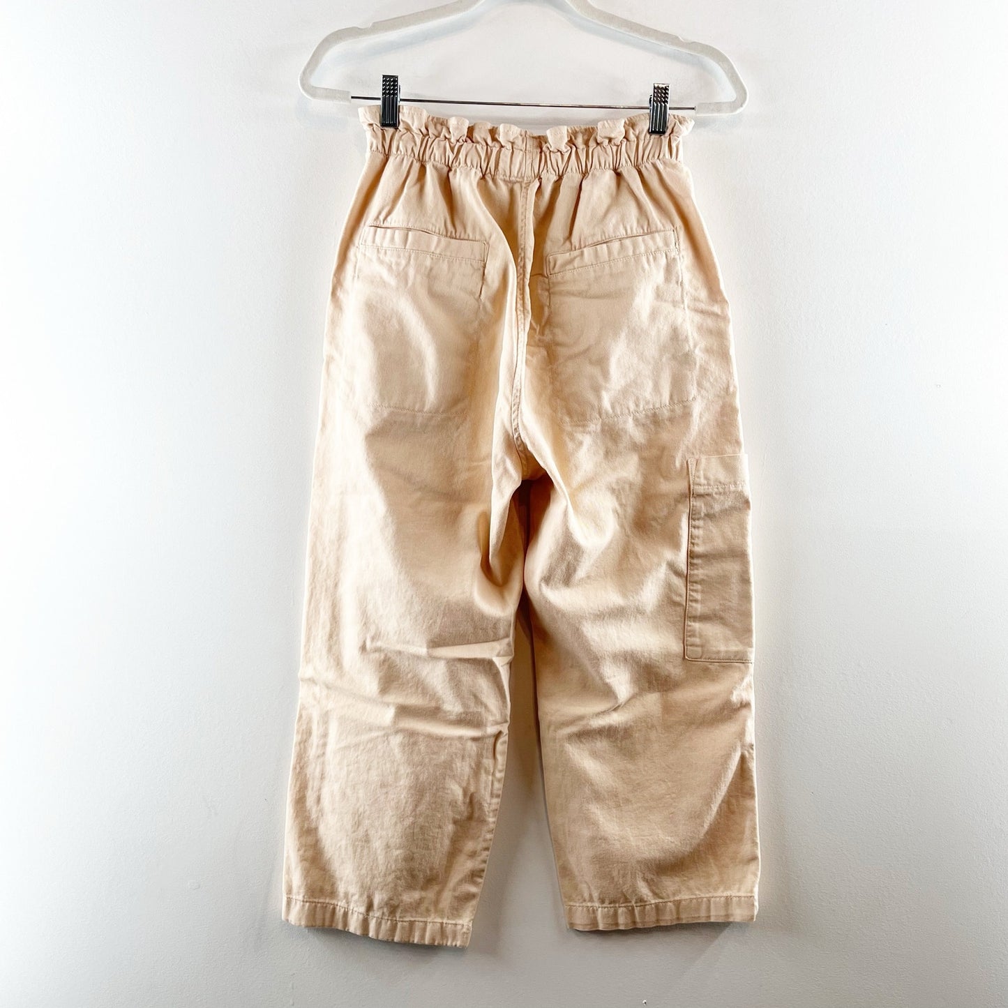 Anthropologie High Rise Paperbag Cropped Utility Pants Tan Khaki XS