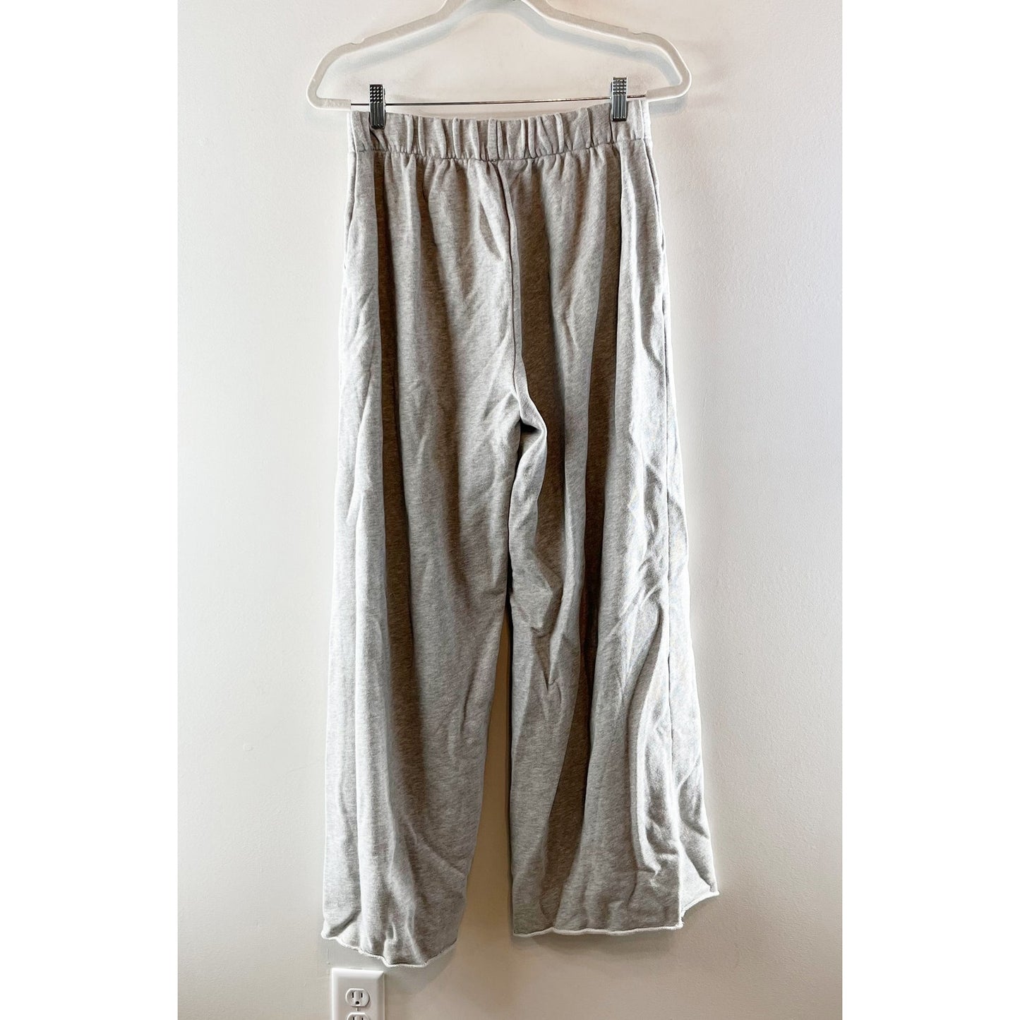Aerie High Rise Street Trouser Pleated Wide Leg Sweatpants Gray Medium