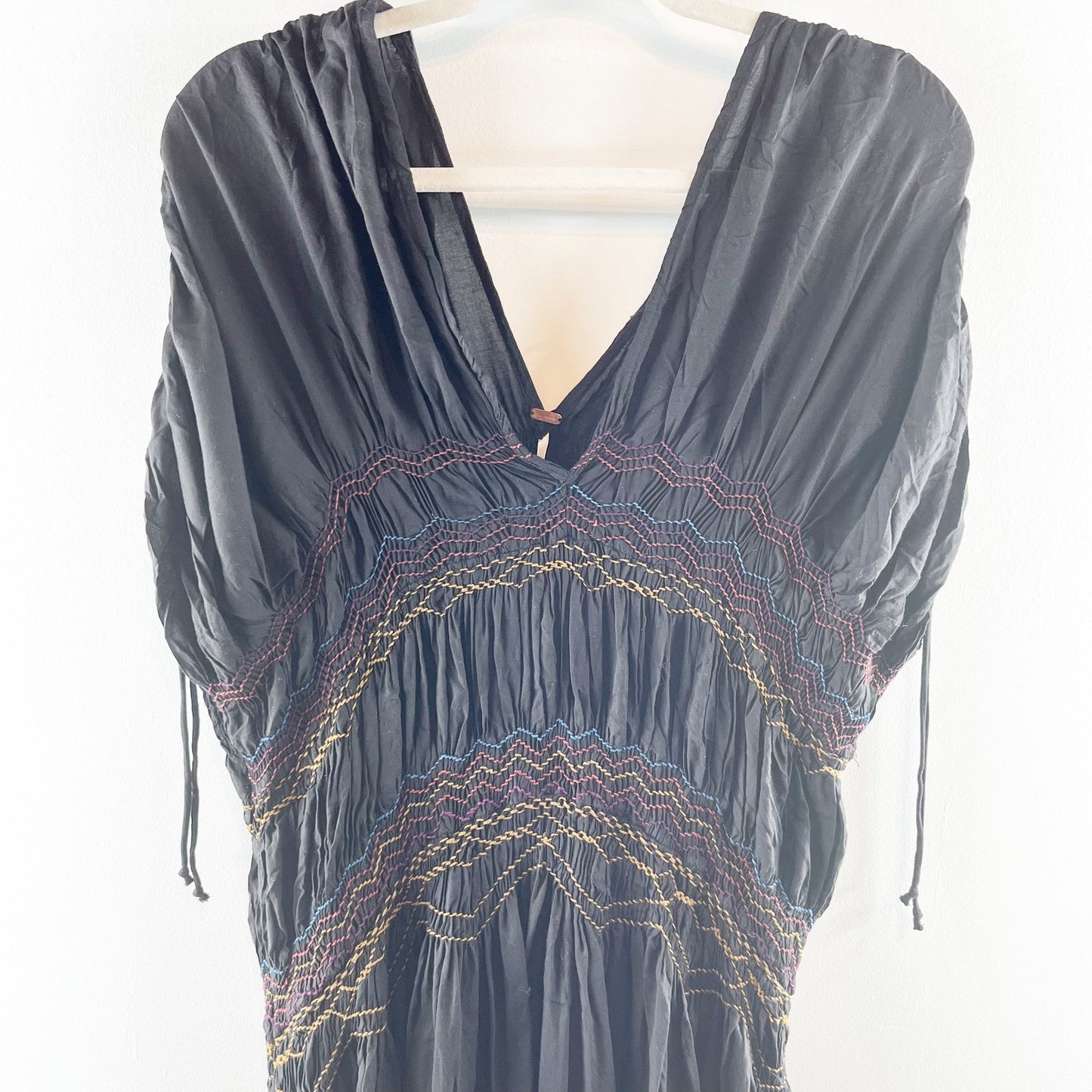 Free People Love On The Run Mini Short Sleeve Dress Black XS