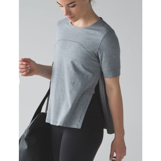 Lululemon Dash To Class Short Sleeve Tee Shirt Heathered Medium Gray Small