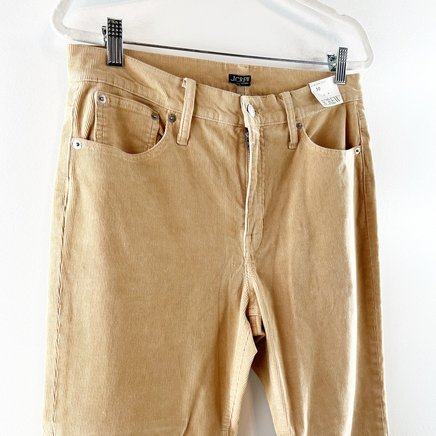 J. Crew Slim Demi Boot Cut Pants Corduroy Tan Khaki 30 / 10