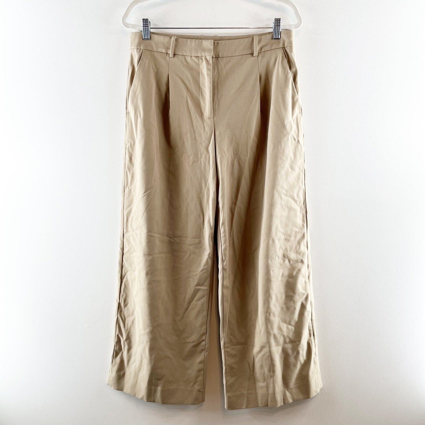 Abercrombie High Rise Sloane Trouser Tailored Wide Leg Pants Khaki Tan 29