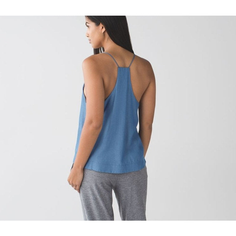 Lululemon Wake & Flow Racerback Tank Top Camisole Blue Denim Small