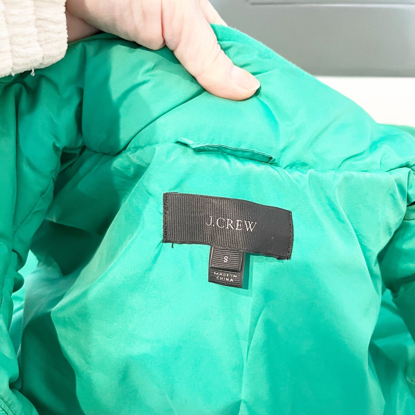 J. Crew Full Zip Stand Collar Down Puffer Excursion Vest Kelly Green Small